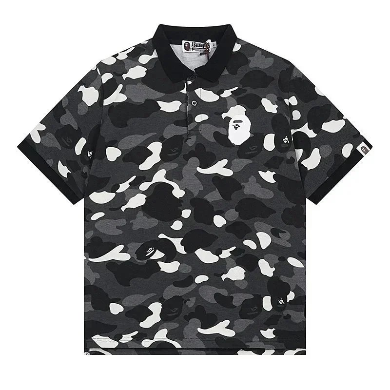 A Bathing Ape Shirts Short-Sleeve Polo Shirt with Head Patch image 1