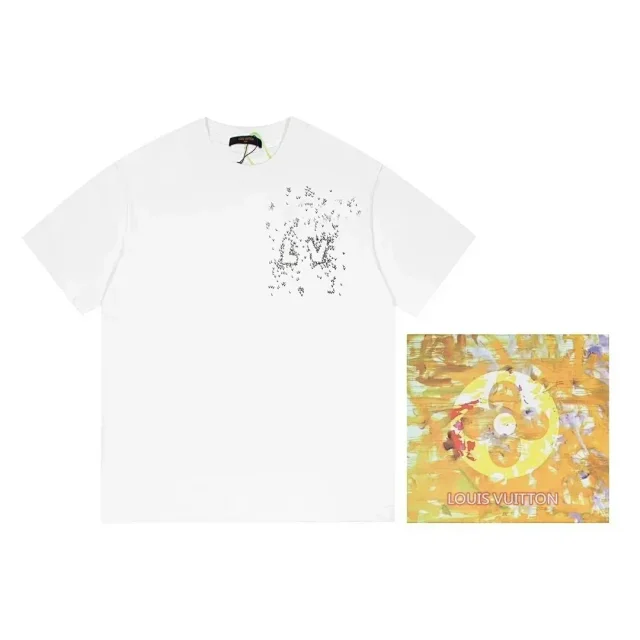 Louis Vuitton T-Shirts Short-Sleeve Logo Print product detail image 8