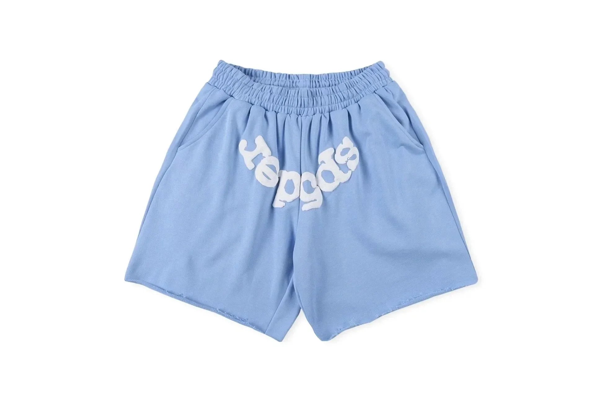 Sp5der Shorts Elastic-Waist Chenille Number Patch — 03