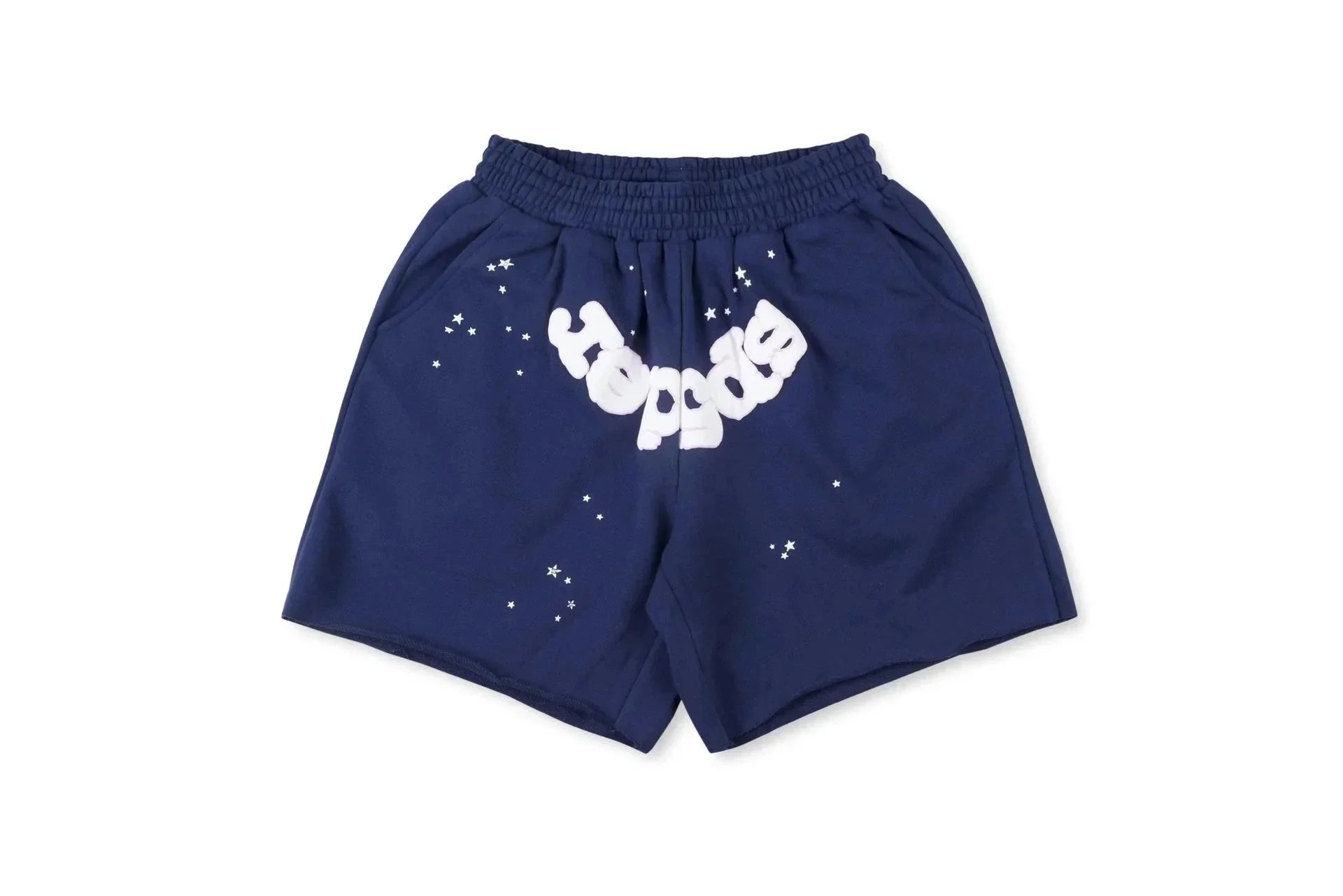 Sp5der Shorts Elastic-Waist Chenille Number Patch — 12