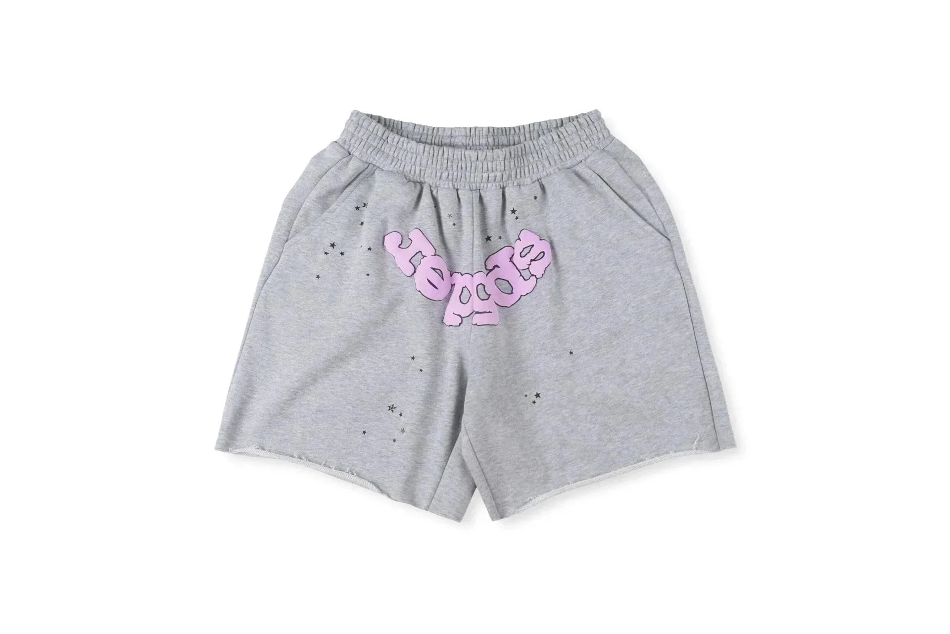 Sp5der Shorts Elastic-Waist Chenille Number Patch — 15