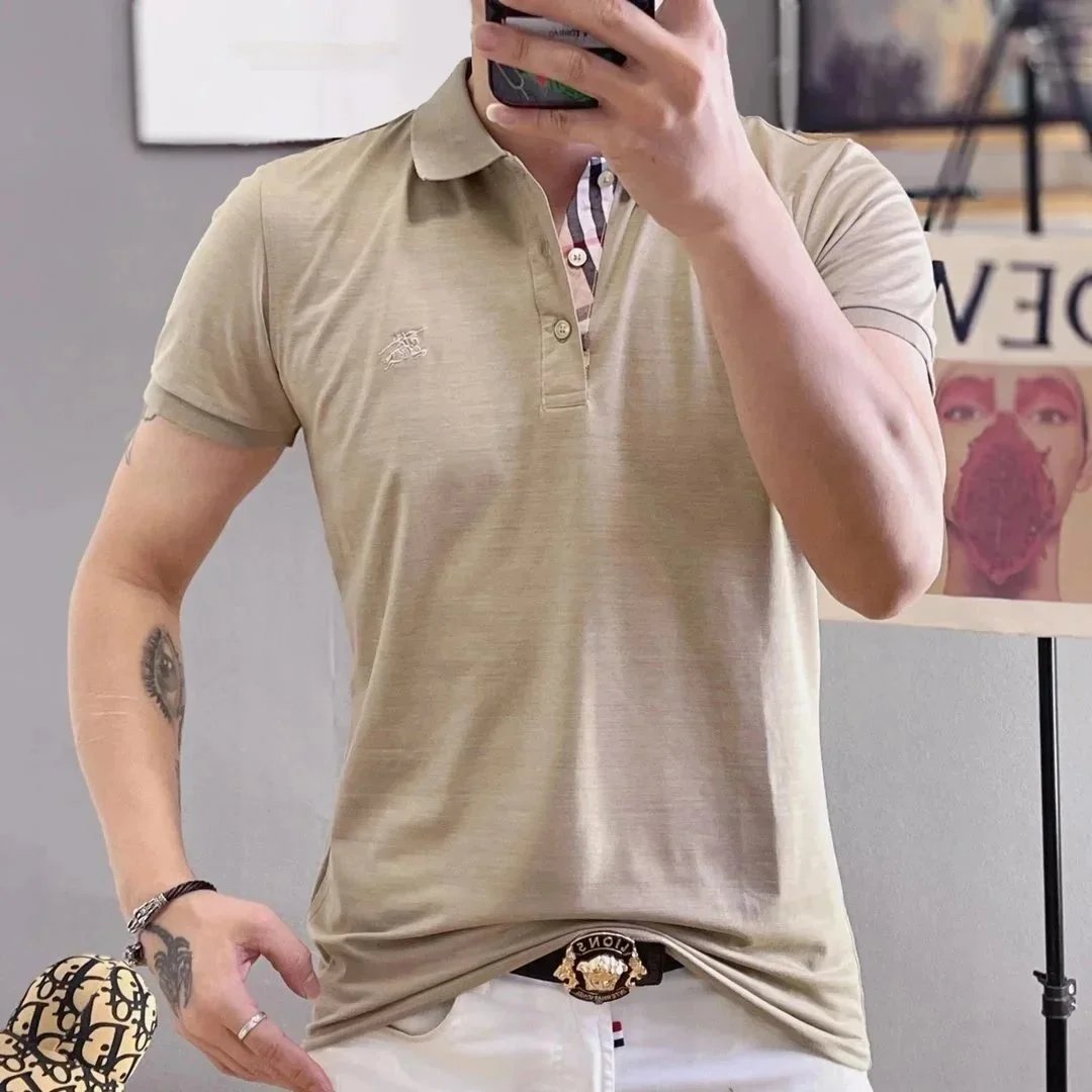 Burberry T-Shirts Short-Sleeve Polo Shirt with Contrast Trim and Embroidered Logo image 12