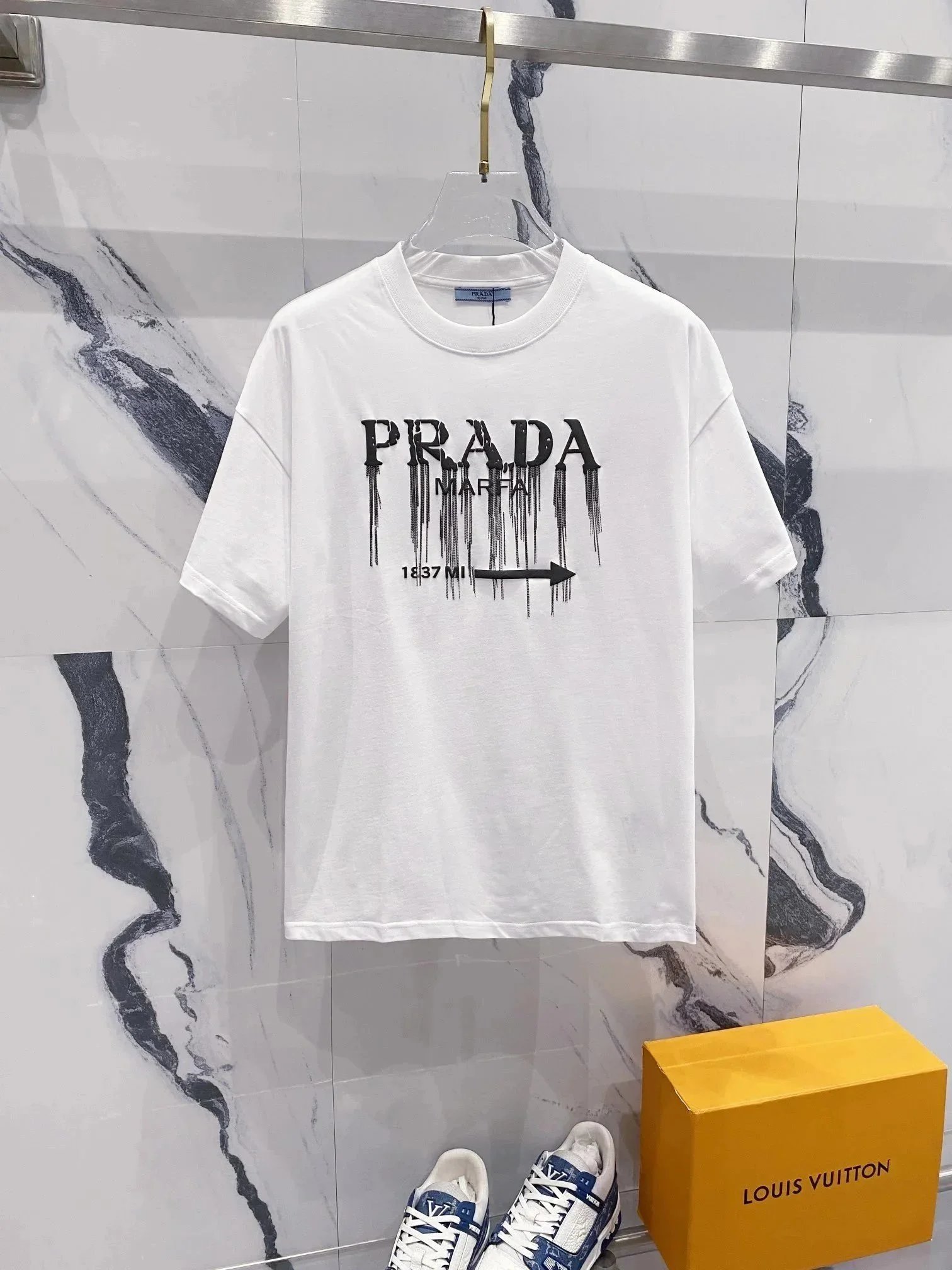 Prada T-Shirts Short-Sleeve Logo T-Shirt image 7