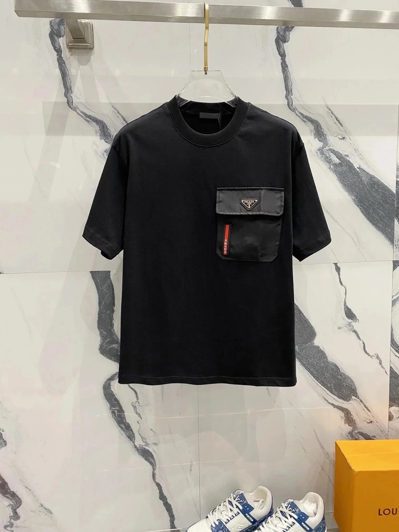 Prada T-Shirts Short-Sleeve Logo T-Shirt — 16