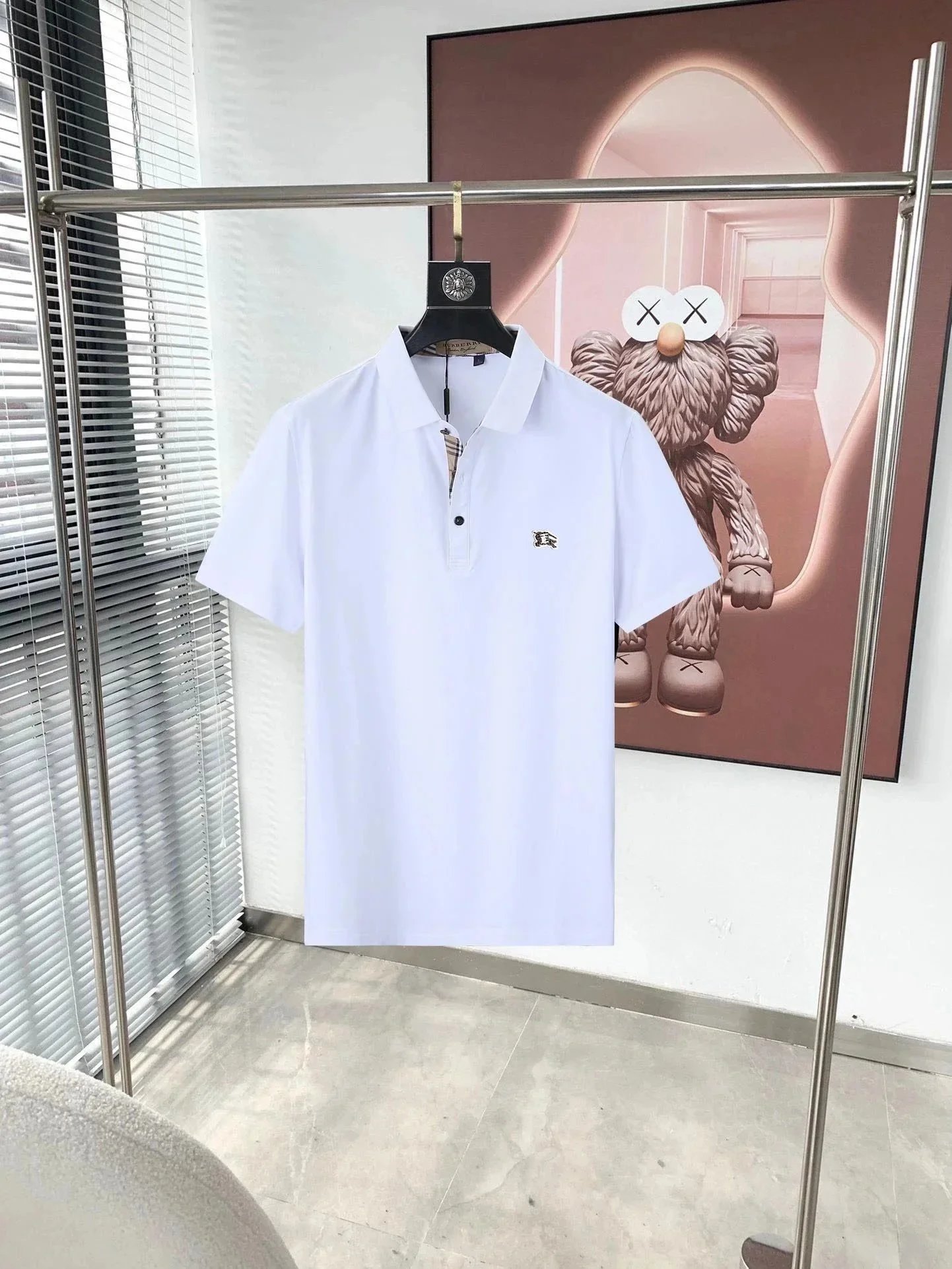 Burberry T-Shirts Short-Sleeve Polo Shirt with Contrast Trim and Embroidered Logo image 7