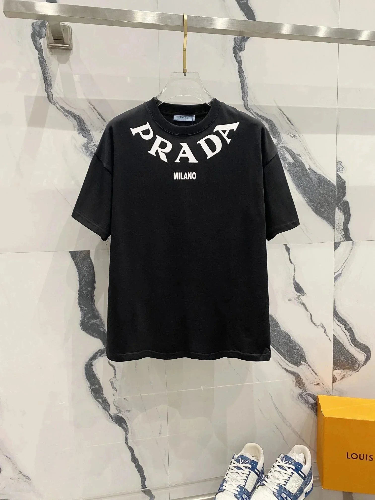 Prada T-Shirts Short-Sleeve Logo T-Shirt — 39