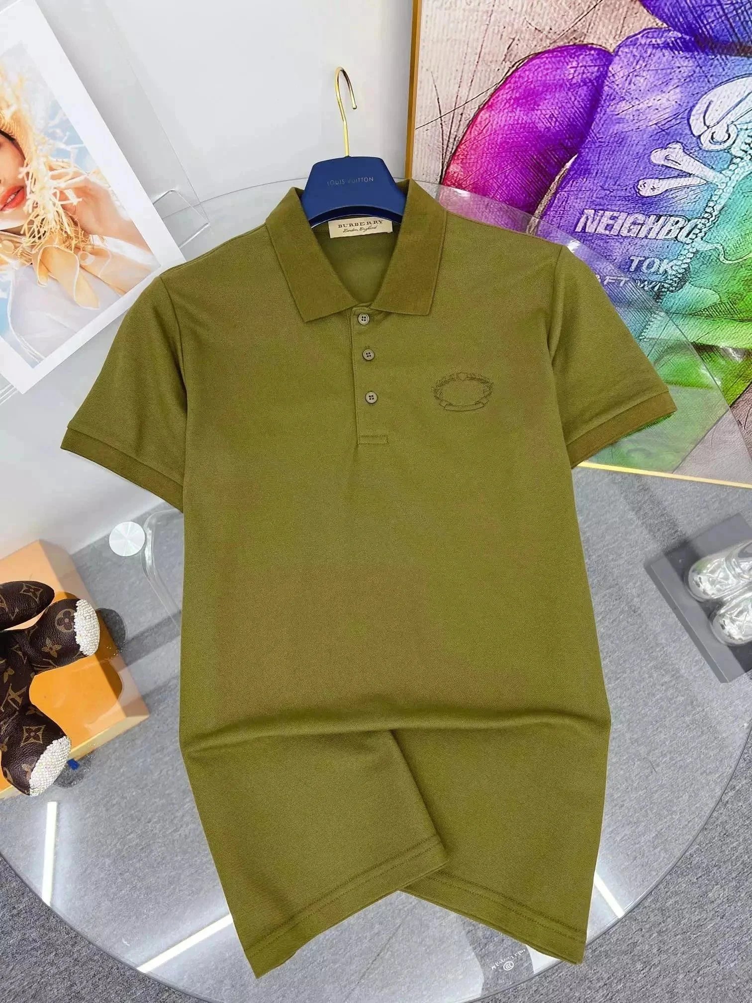 Burberry T-Shirts Short-Sleeve Polo Shirt with Contrast Trim and Embroidered Logo image 11