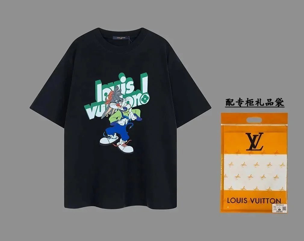 Louis Vuitton T-Shirts Short-Sleeve Logo Graphic image 6