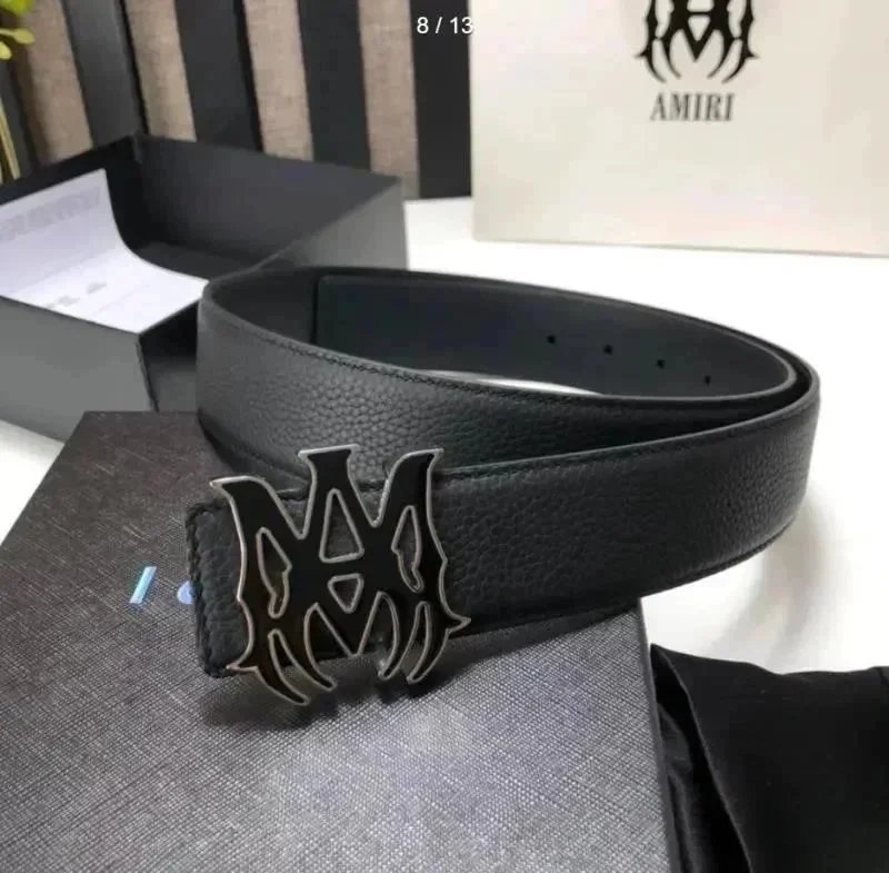 Amiri Double M Logo Belt
