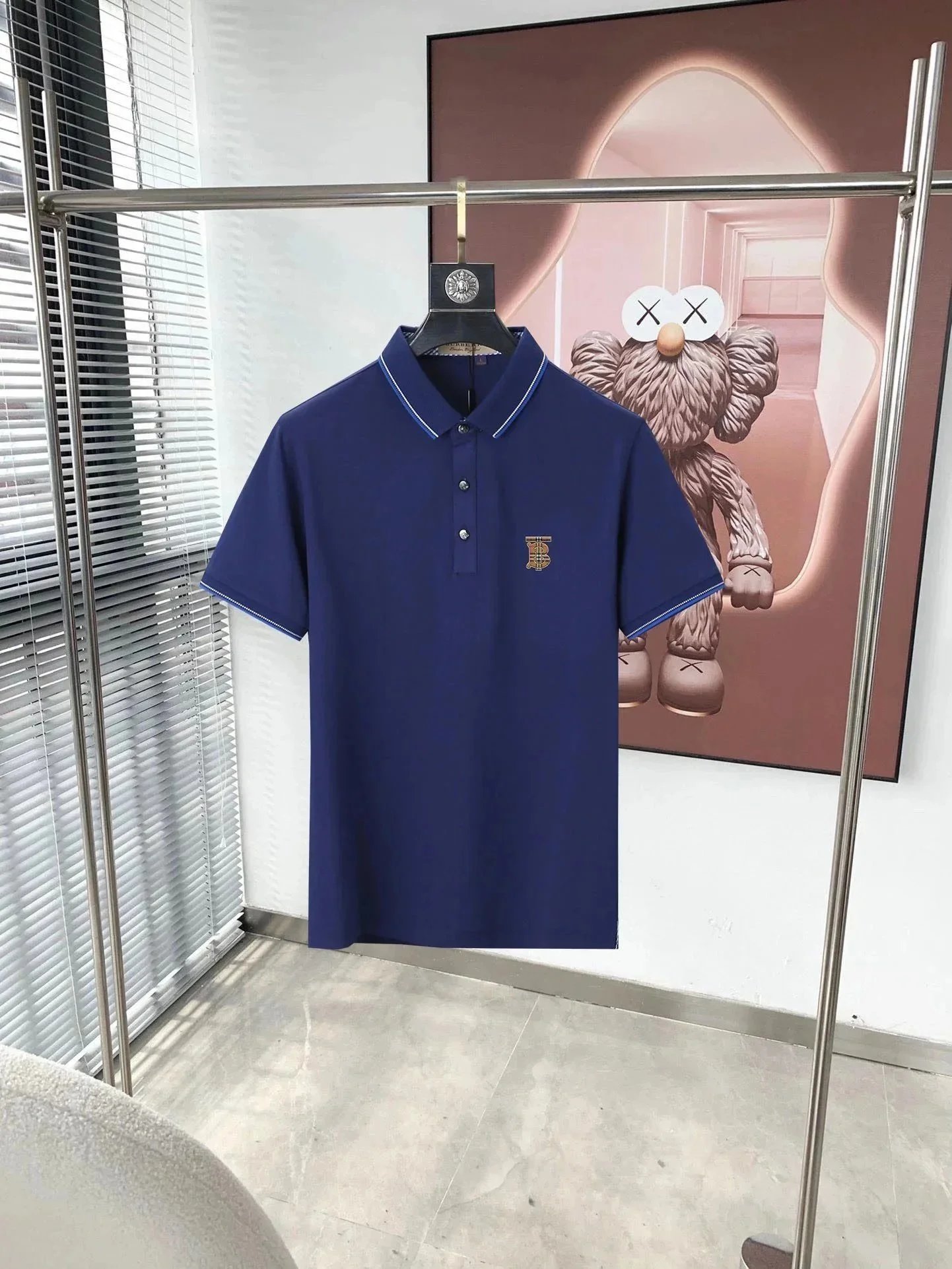 Burberry T-Shirts Short-Sleeve Polo Shirt with Contrast Trim and Embroidered Logo — 2