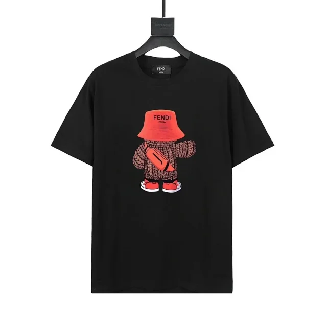 Fendi T-Shirts Short-Sleeve Graphic Logo T-Shirt product detail image 8