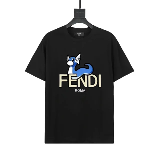 Fendi T-Shirts Short-Sleeve Graphic Logo T-Shirt product detail image 15
