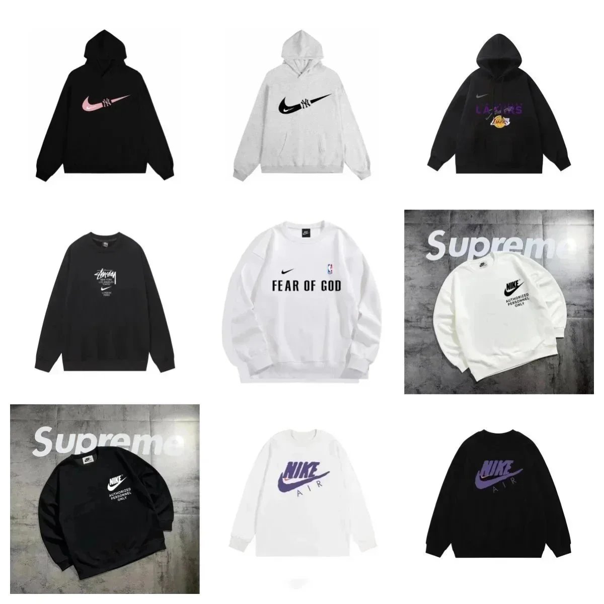 Nike x Supreme x Stussy x Fear of God Collaborative Hoodies & Crewnecks [28 styles] | 7522322260 product reference