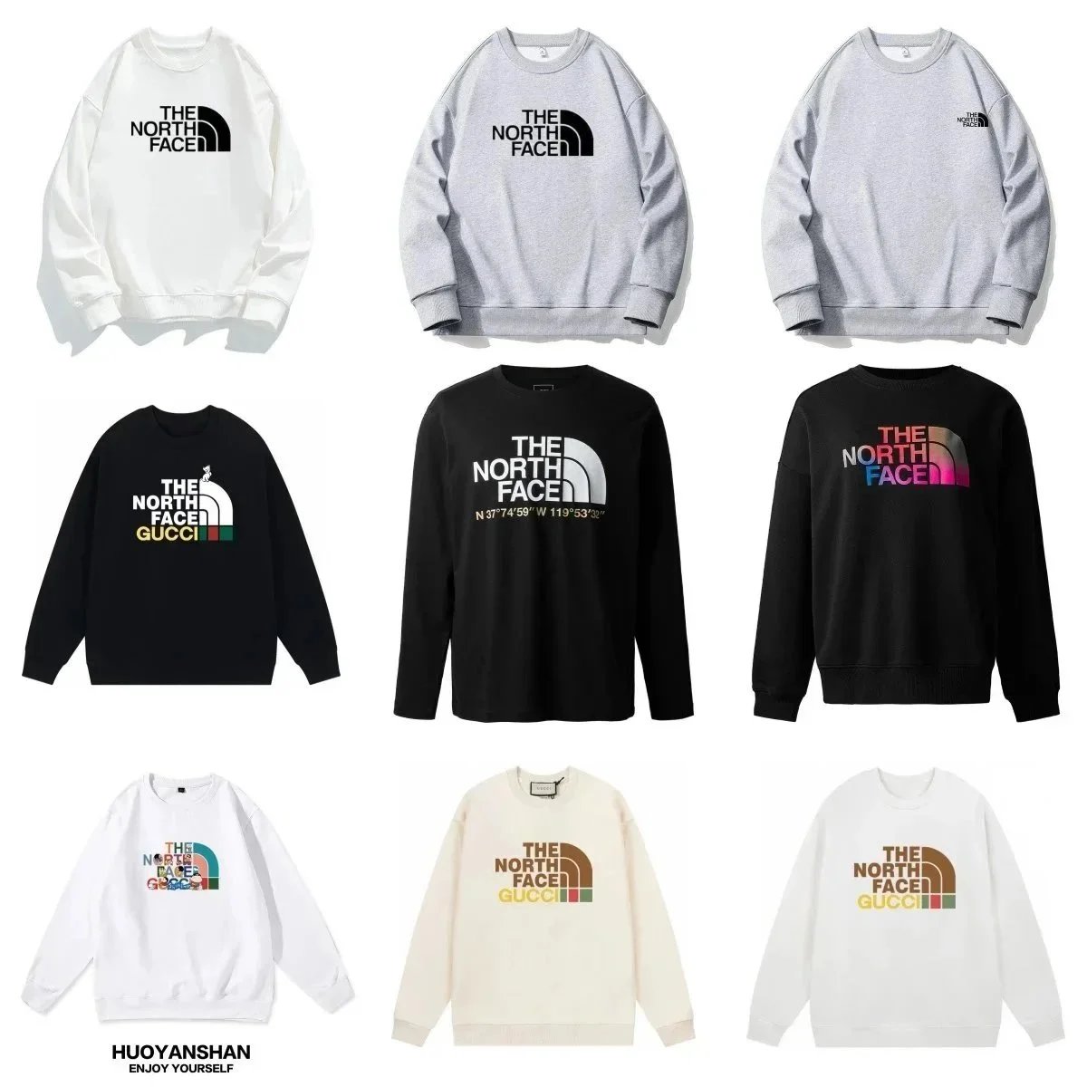 The North Face x Gucci Collaborative Logo Sweatshirts [40 styles]