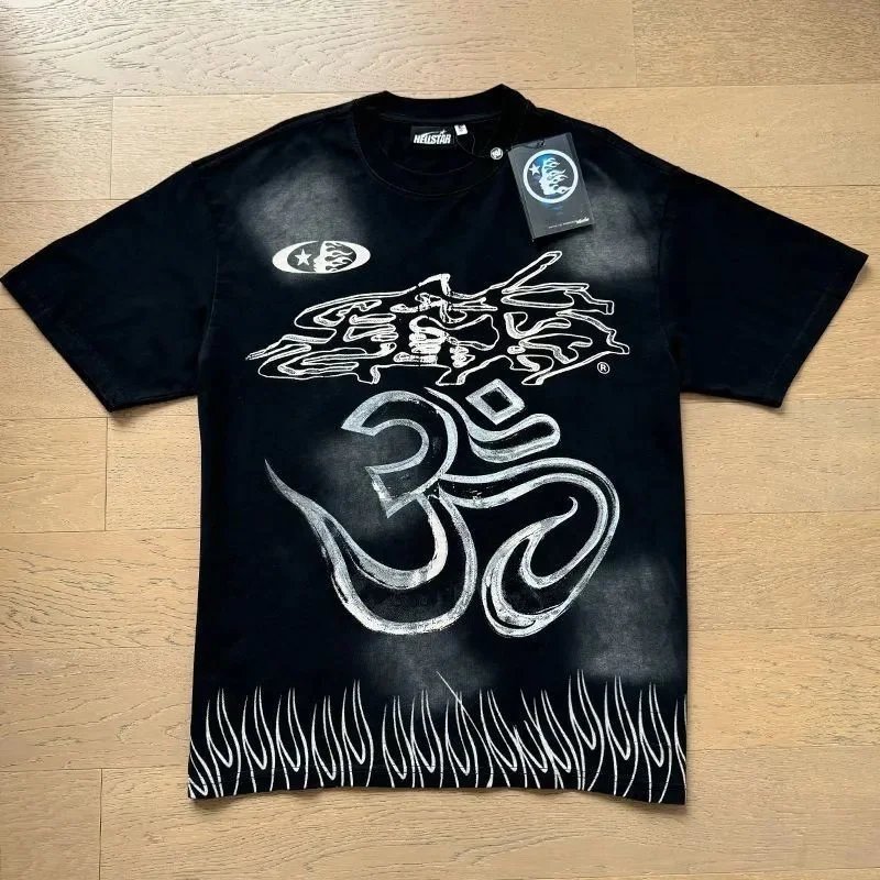 Hellstar Matching Sets Graphic short-sleeve T-shirt and drawstring shorts set image 4
