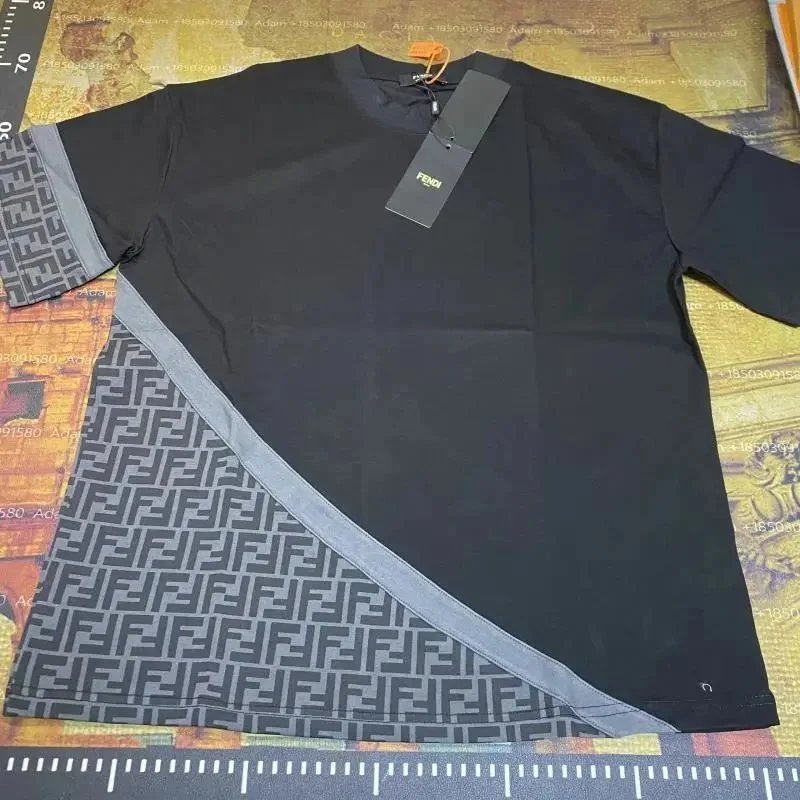Fendi T-Shirts Short-Sleeve Color-Block FF Motif T-Shirt image 1