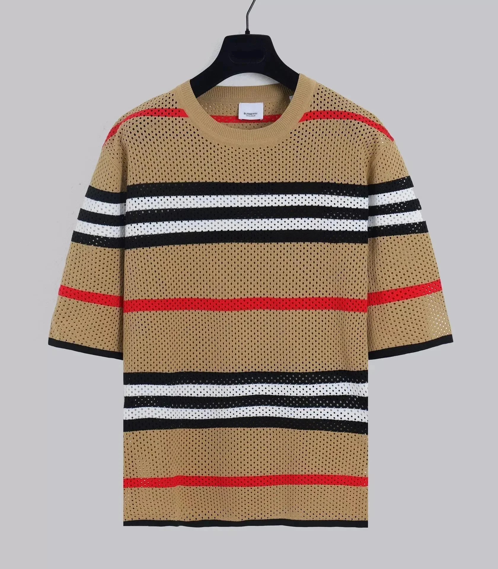 Burberry Icon Stripe Mesh Knit T-Shirt [4 styles] listing image