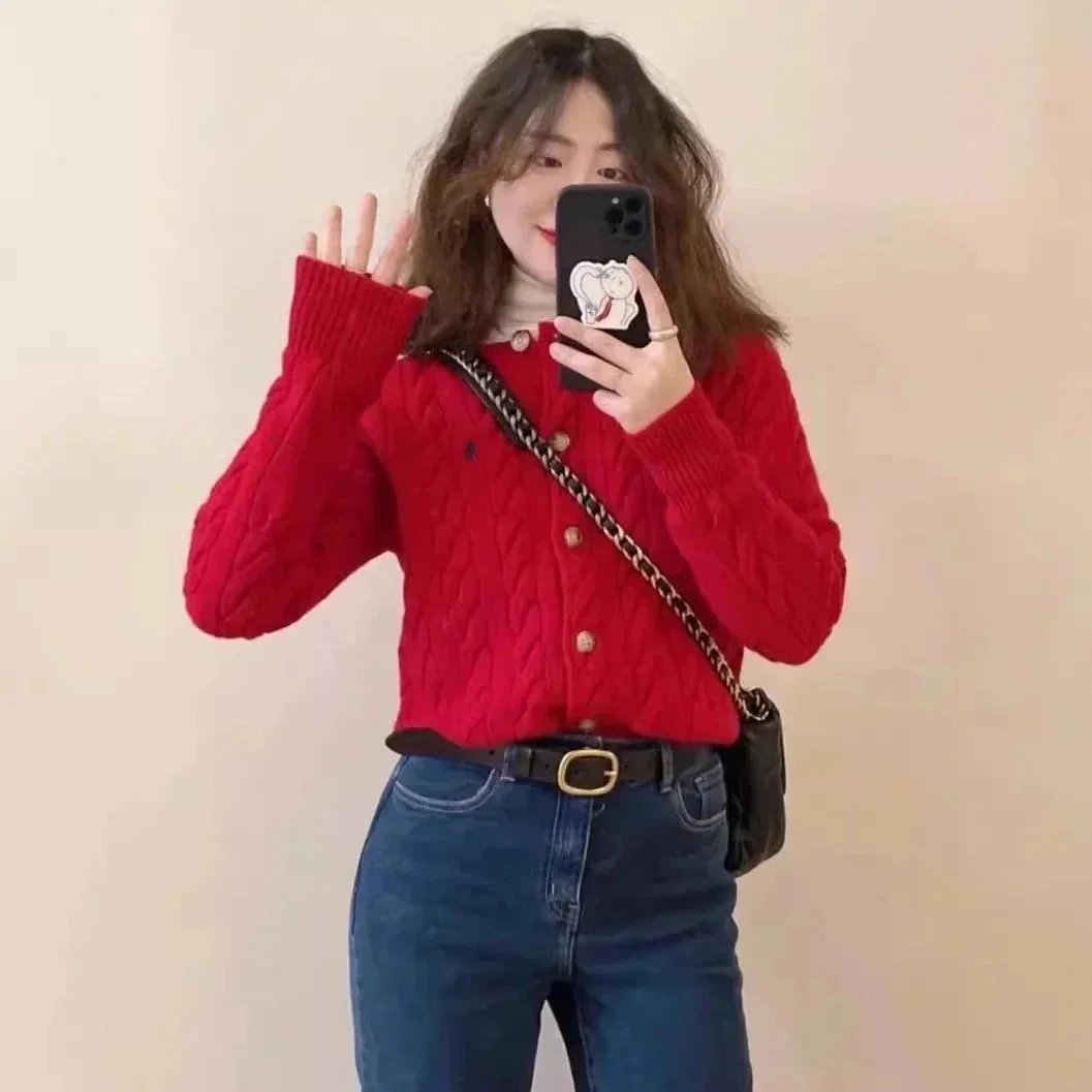 Ralph Lauren Knitwear Cable-Knit Button Cardigan with Embroidered Pony image 4