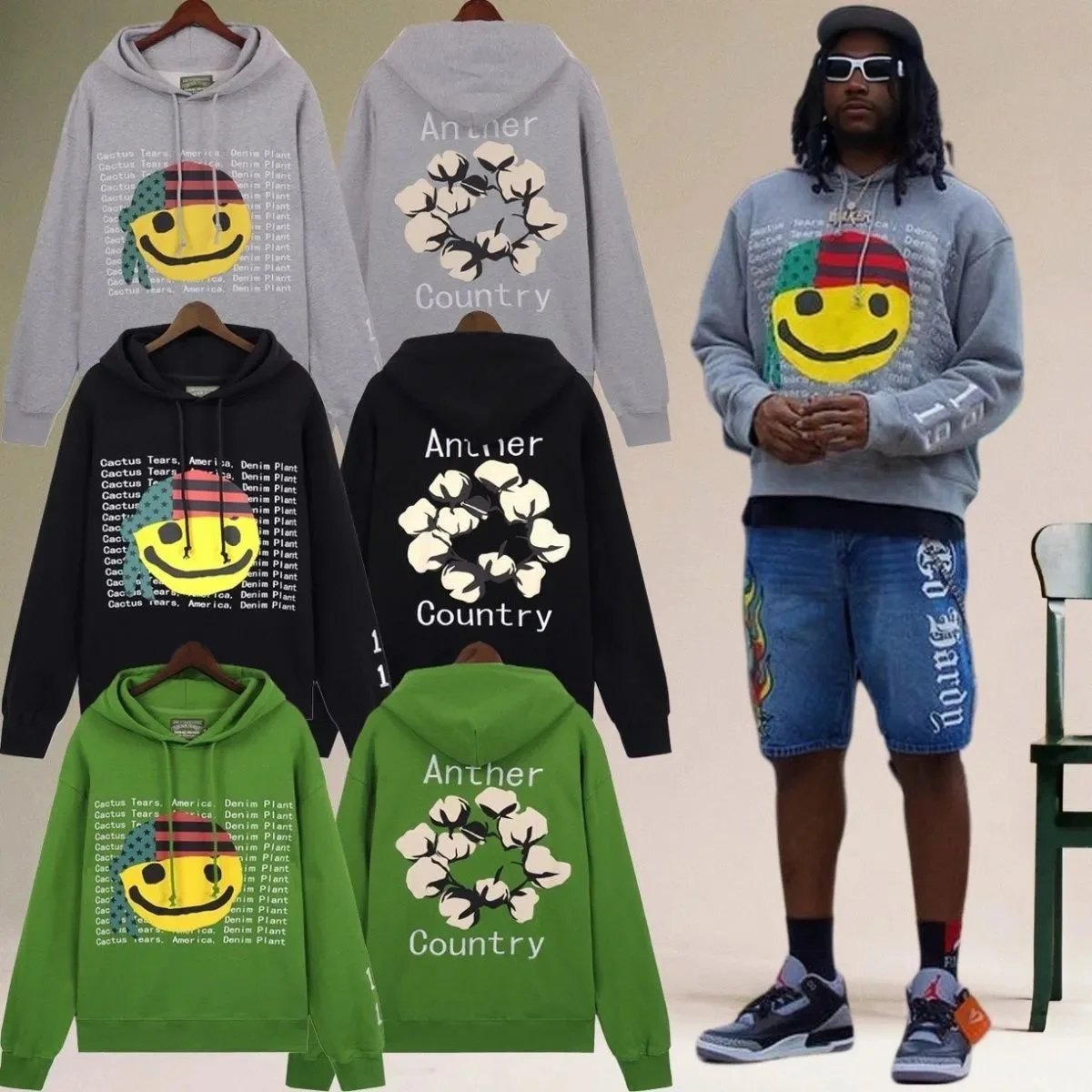 Anther Country Smiley Cotton Hoodie [5 styles]