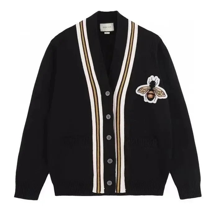 Gucci Knitwear Bee-patch striped cardigan image 4