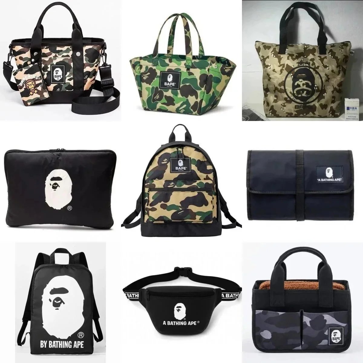 A BATHING APE ABC Camo & Classic Logo Bags [40 styles]