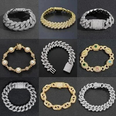 Hip-Hop Cuban Link Chain Bracelets [39 styles]