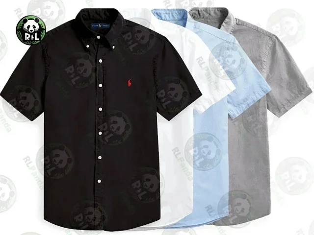 Ralph Lauren Shirts Short-Sleeve Button-Down Shirt with Embroidered Pony Logo product detail image 1
