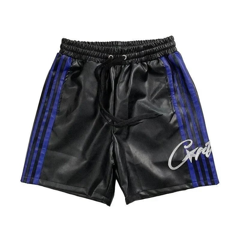 Unbranded Shorts Color-block striped with webbing belt — V15