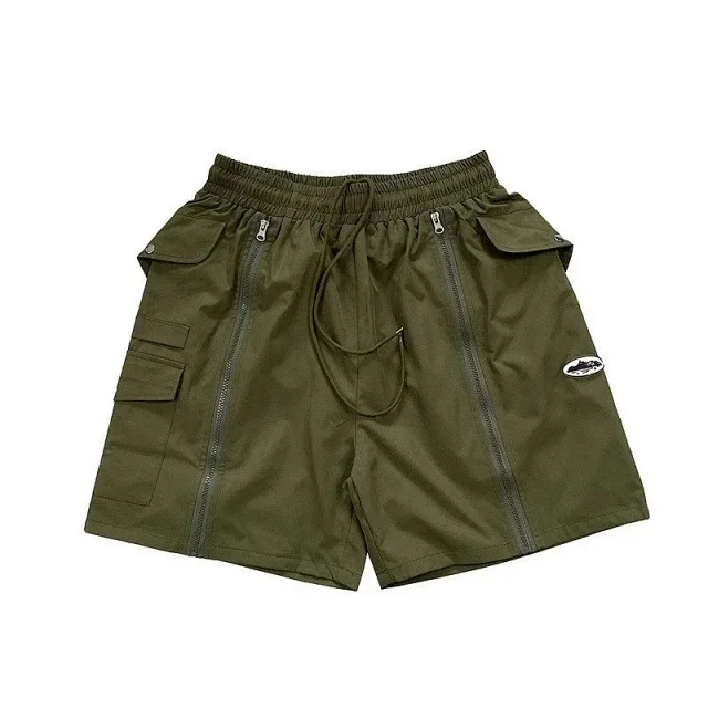 Unbranded Shorts Color-block striped with webbing belt product detail image 13