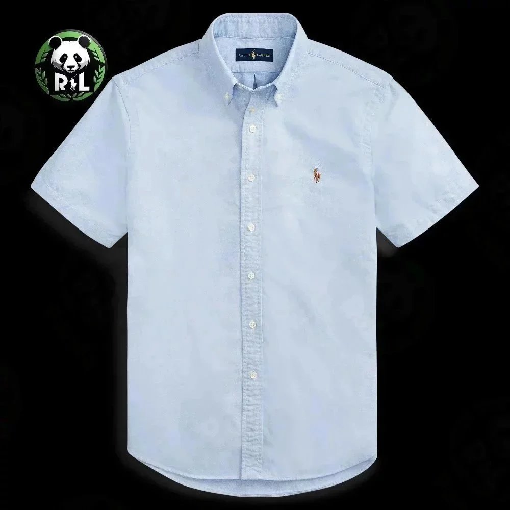 Ralph Lauren Shirts Short-Sleeve Button-Down Shirt with Embroidered Pony Logo — 23