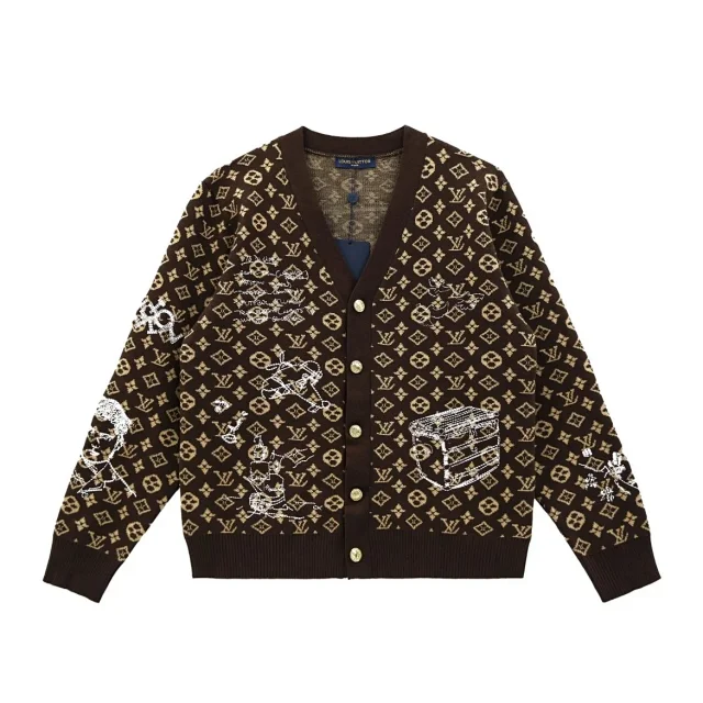 Gucci Knitwear Bee-patch striped cardigan product detail image 14