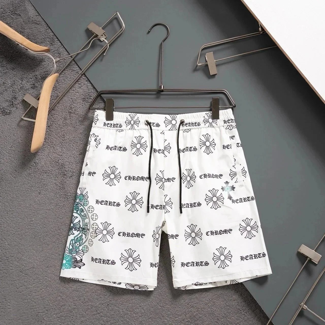 Chrome Hearts Shorts Drawstring with cross motif print — 01