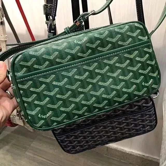 Goyard Crossbody Bags Goyardine Monogram Zip Bag — Green