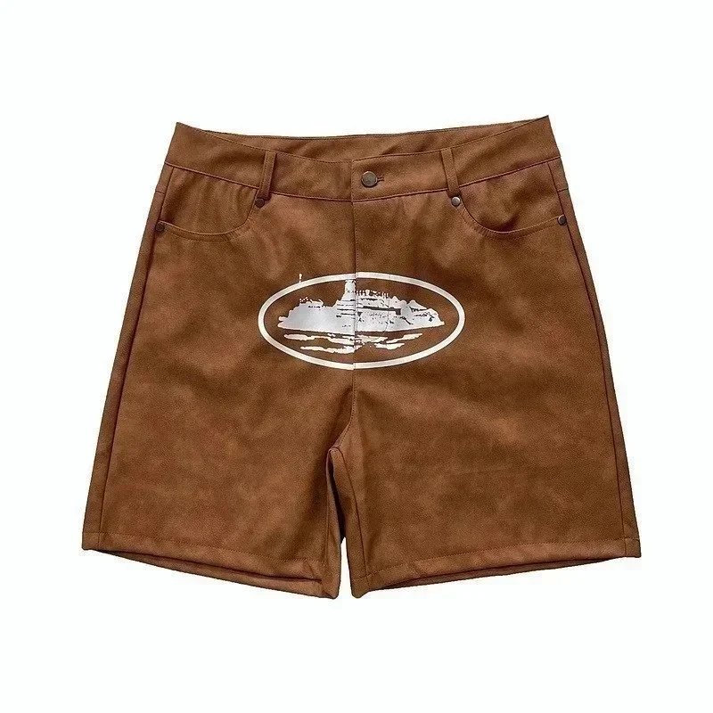 Unbranded Shorts Color-block striped with webbing belt — V18