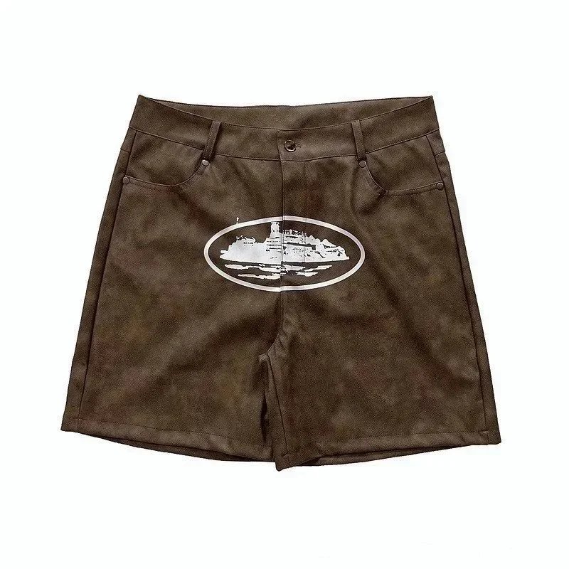 Unbranded Shorts Color-block striped with webbing belt — V19