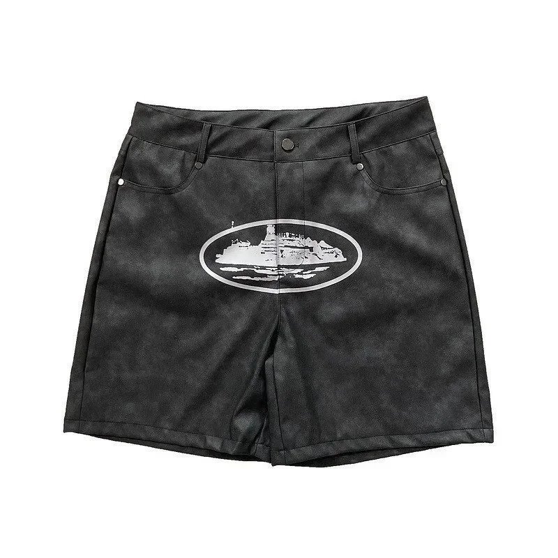 Unbranded Shorts Color-block striped with webbing belt — V20
