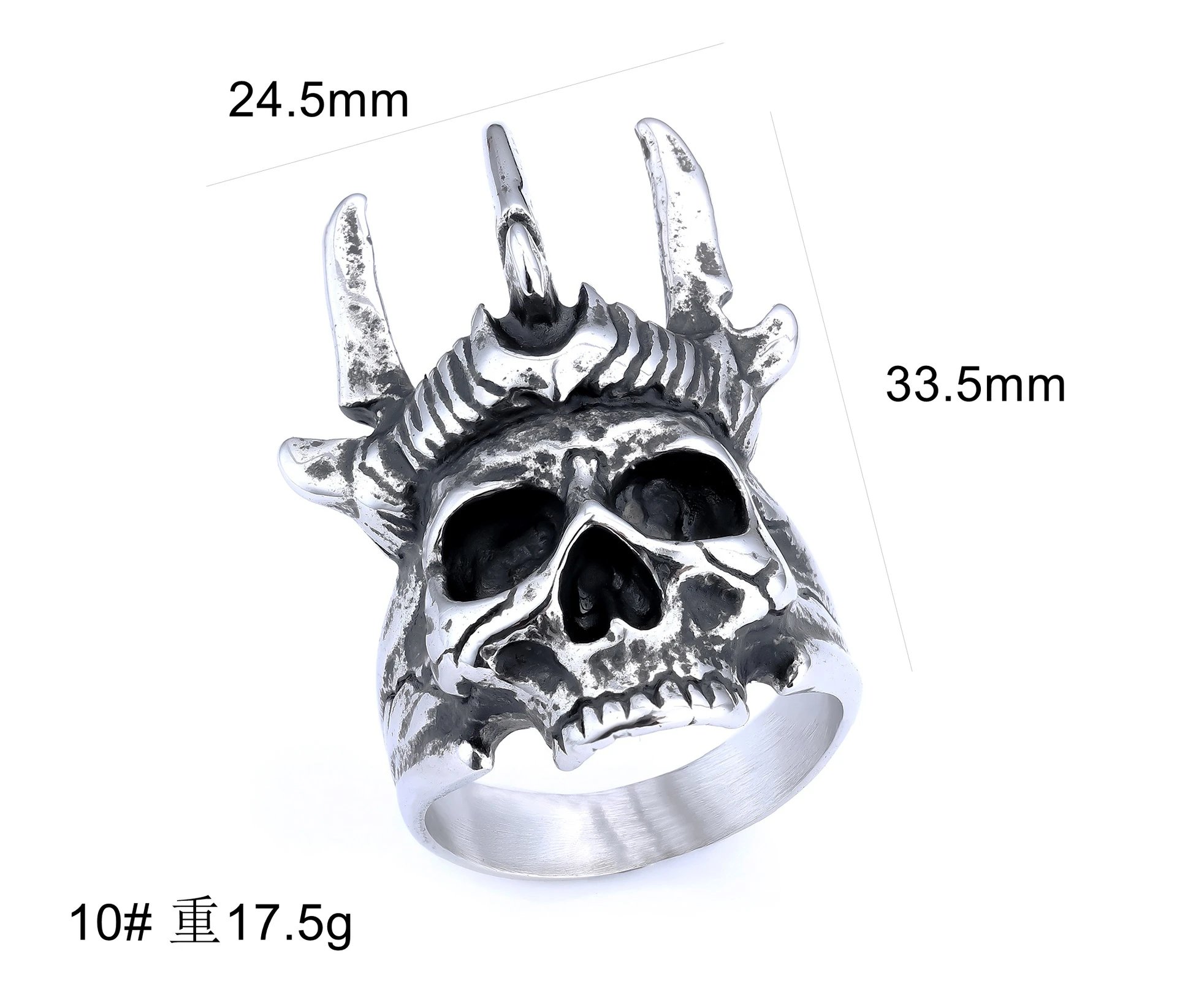 Design Grim Reaper Skull Ring Silver Jewelry - 3