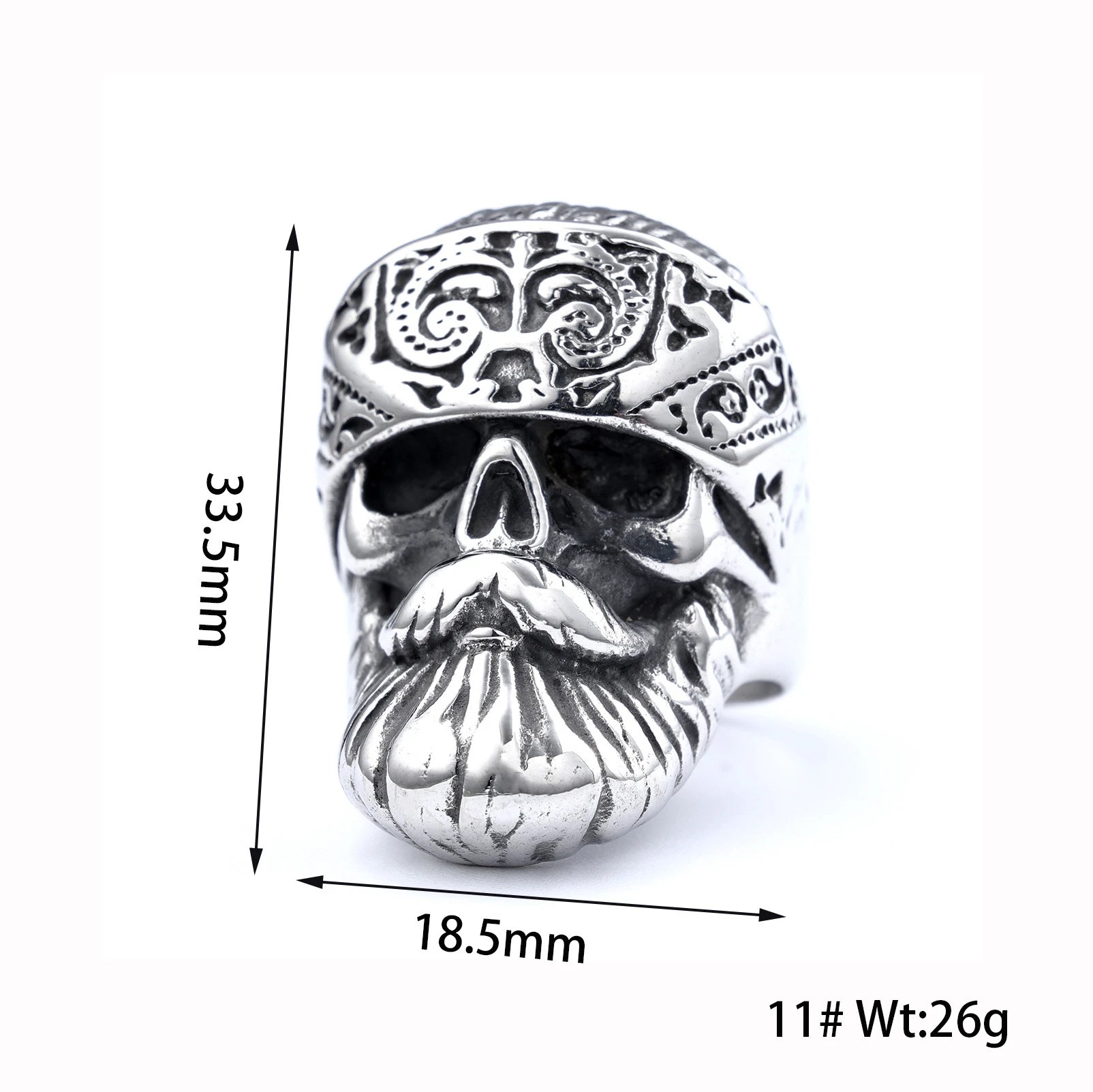 Design Grim Reaper Skull Ring Silver Jewelry - 7