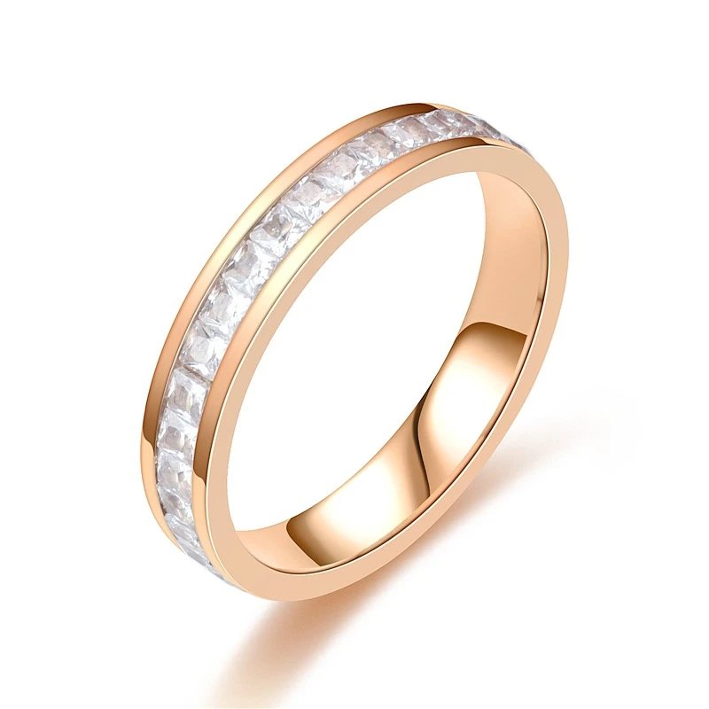 Rose Gold - Single Row Small Square Zirconia