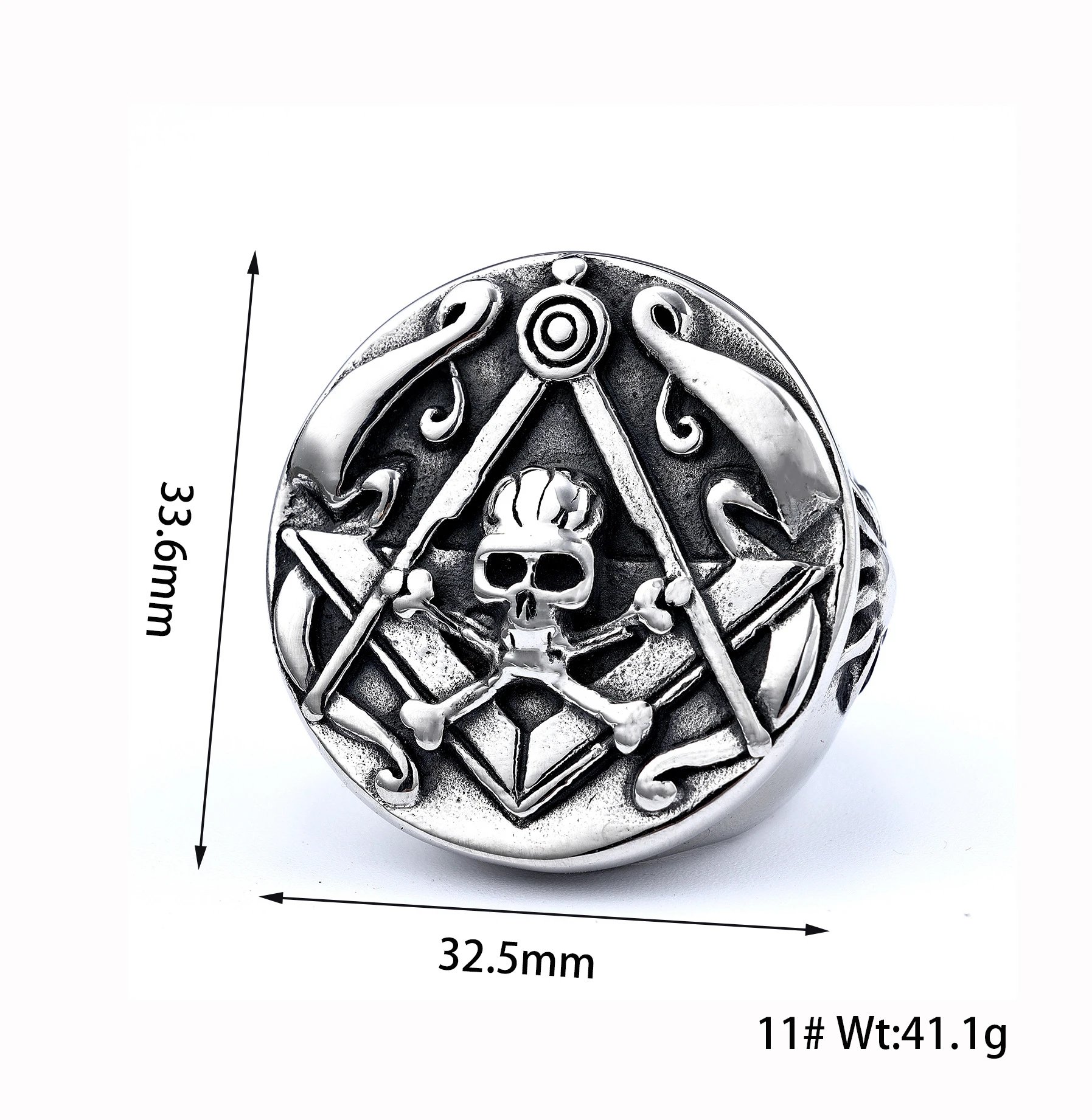 Design Grim Reaper Skull Ring Silver Jewelry - 11