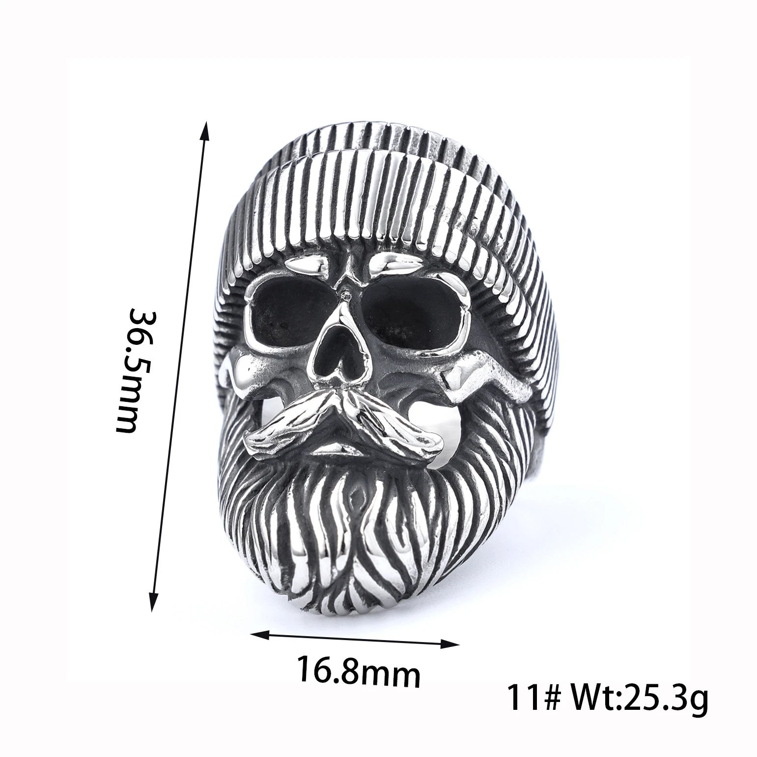 Design Grim Reaper Skull Ring Silver Jewelry - 5
