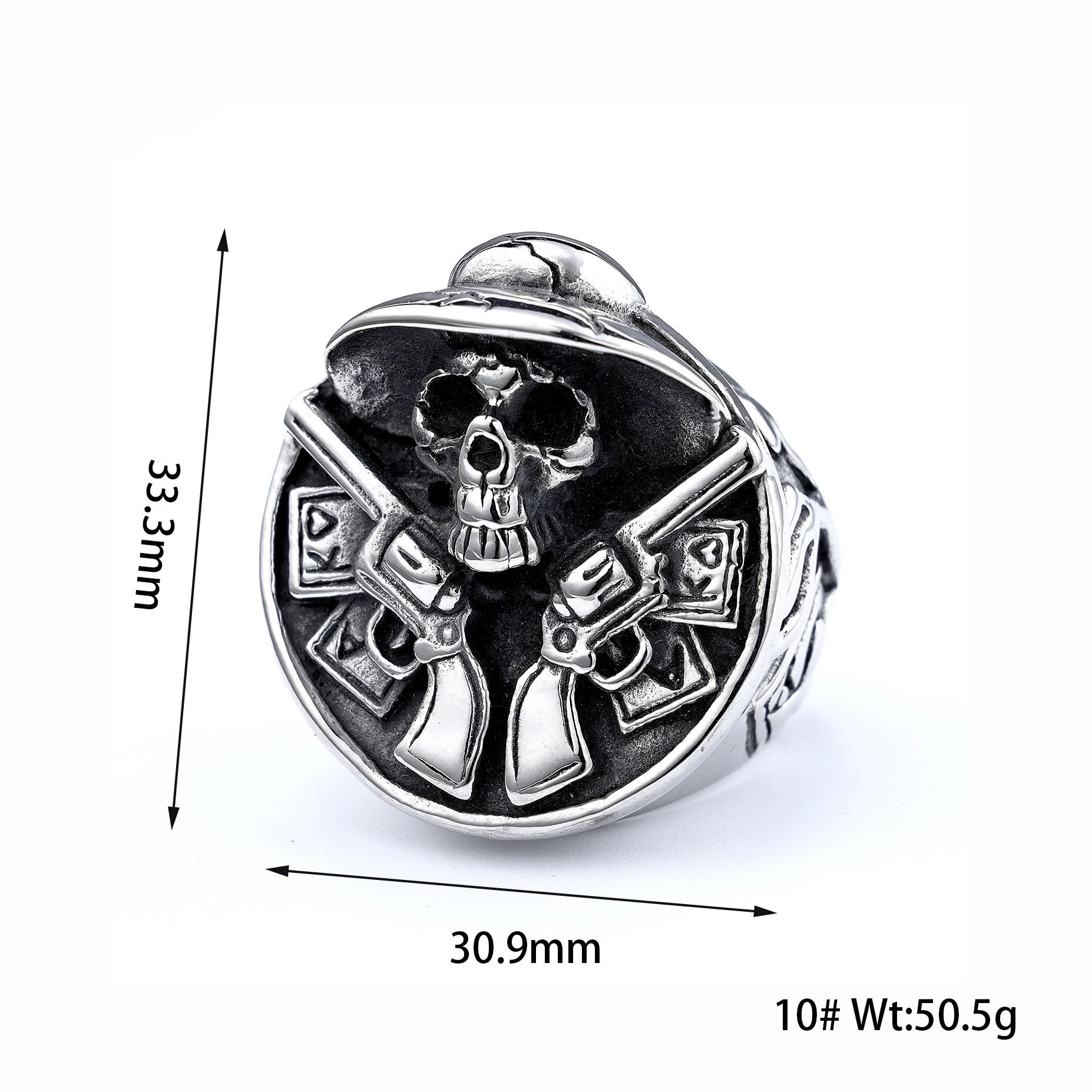 Design Grim Reaper Skull Ring Silver Jewelry - 14