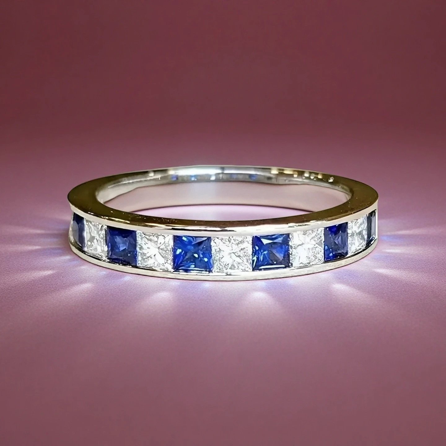 Silver - Colorful Square Zirconia