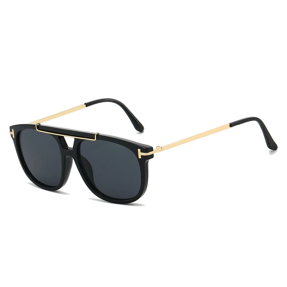 Double-bridge rectangular fashion sunglasses - 724845