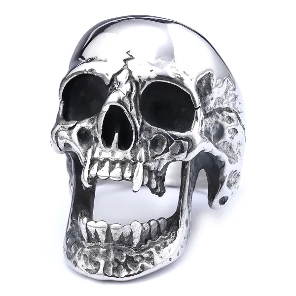 Design Skull Ring Silver Metal Statement Jewelry - 1
