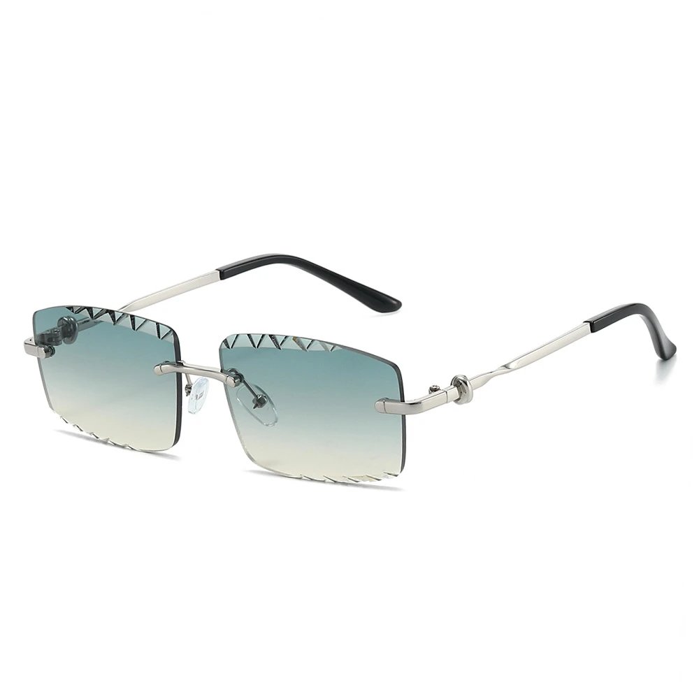Silver Frame Green Yellow Lens