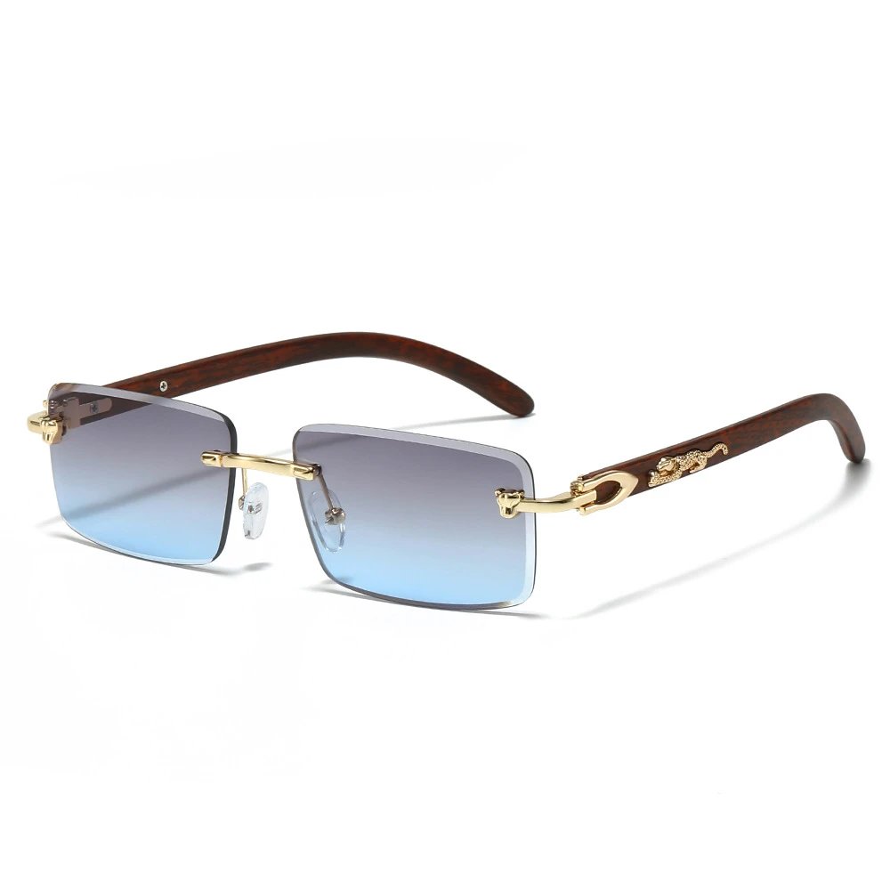 Gold Frame Grey Blue Lens
