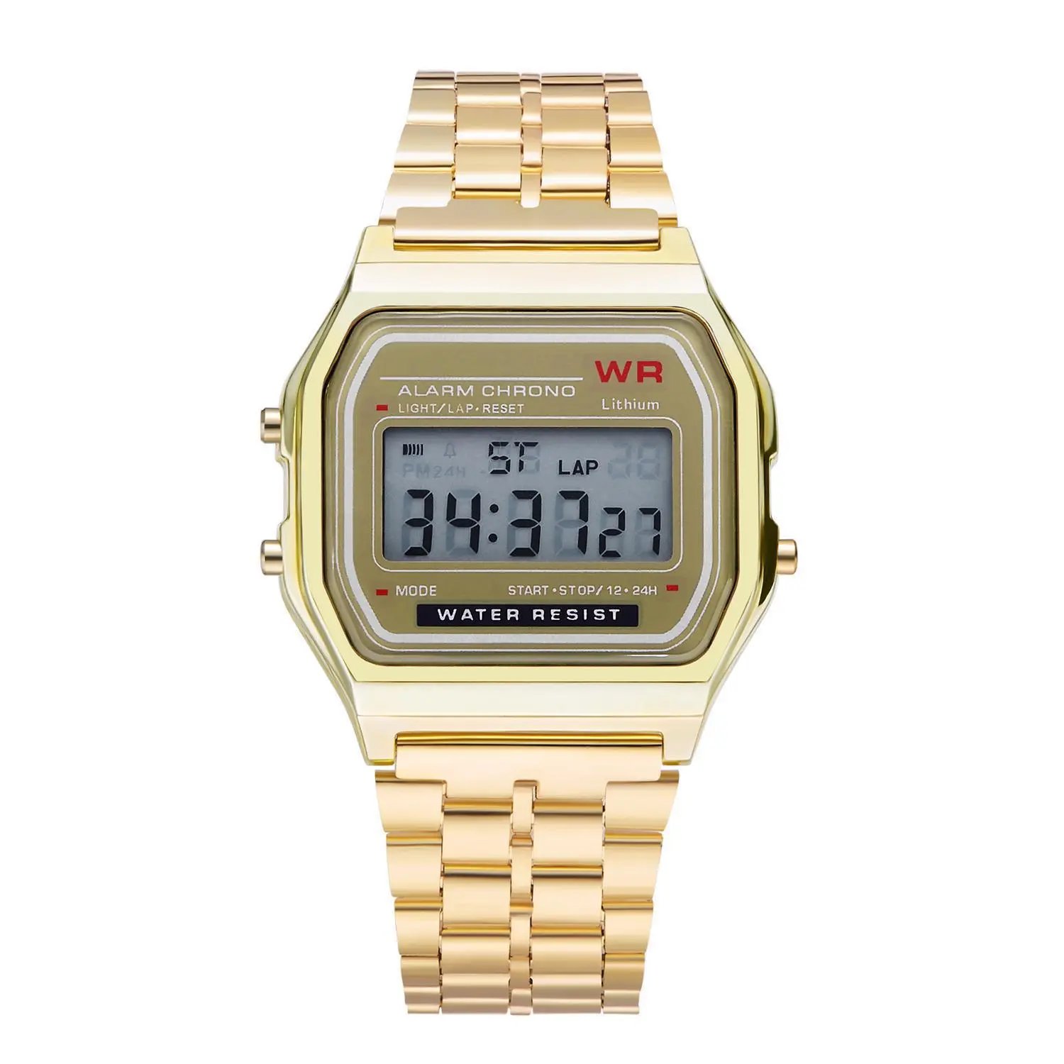 F91 Retro Digital Watch with Steel Bracelet