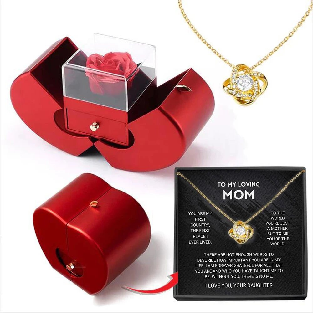 Rose and Necklace Gift Set