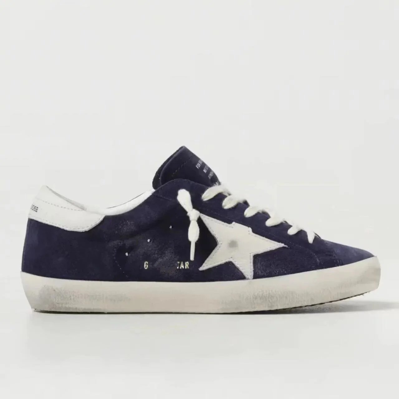 Golden Goose Superstar Low Navy Suede White Star